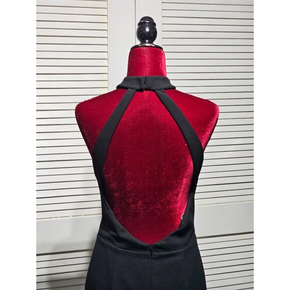 BHLDN Women's Black Crepe Serephina Open Back Slit Maxi Dress Size 12 2806 - Picture 9 of 13